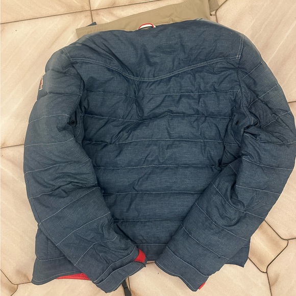 Moncler light puffer jacket denim-like EUC size 4 - Picture 11 of 16